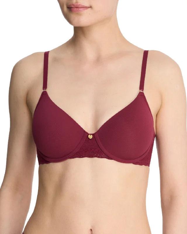 Women’s breathable modal thong-Natori Bliss Perfection T-Shirt Bra (More colors available) - 721154 - Dark Cherry