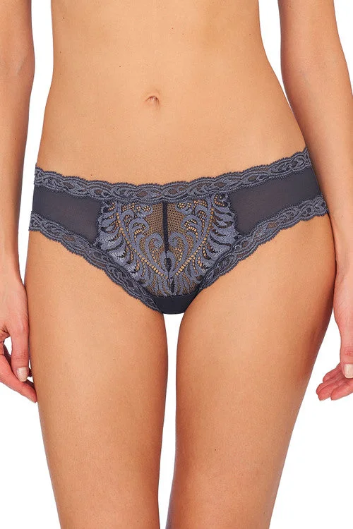 Women’s low-rise cotton panties-Natori Feathers Hipster Ash Navy