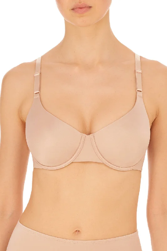 Women’s seamless laser-cut panties-Natori: Liquid Full Contour Underwire Bra - Light Mocha