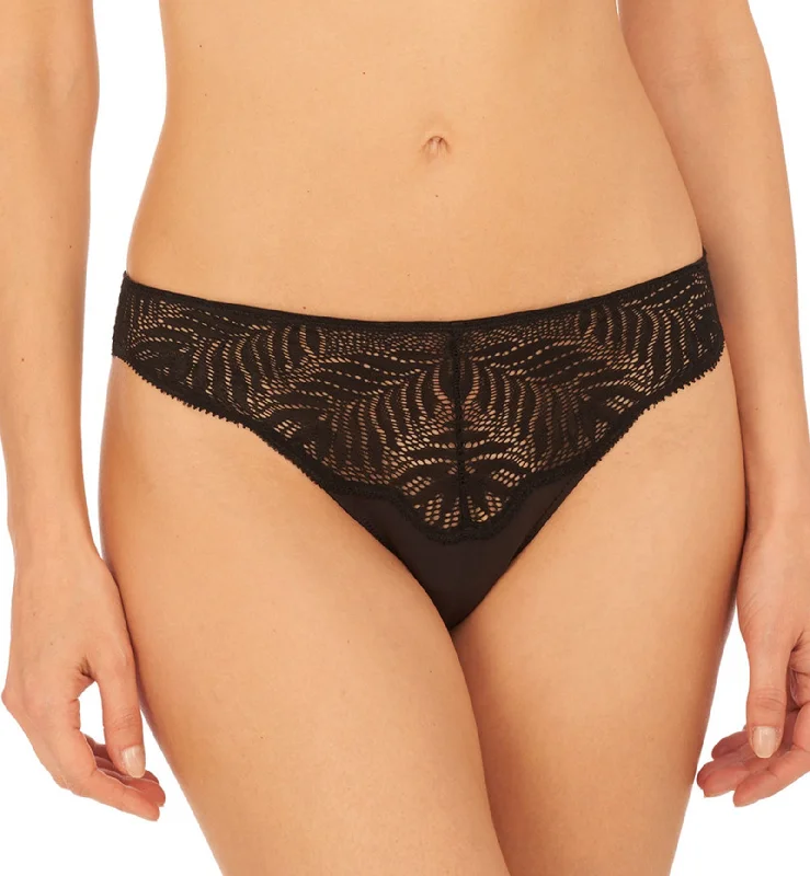 Women’s organic bamboo boyshorts-Natori Lush Thong (771309) - Black