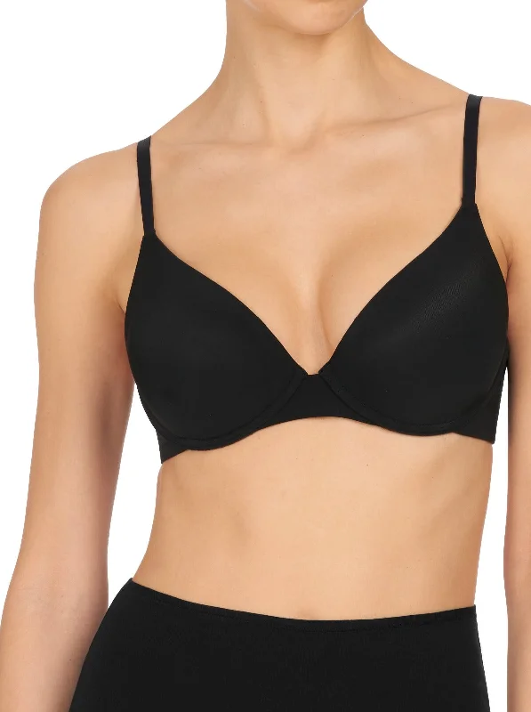 Women’s low-rise floral panties-Natori: Minimal Convertible Push-Up Bra - Black