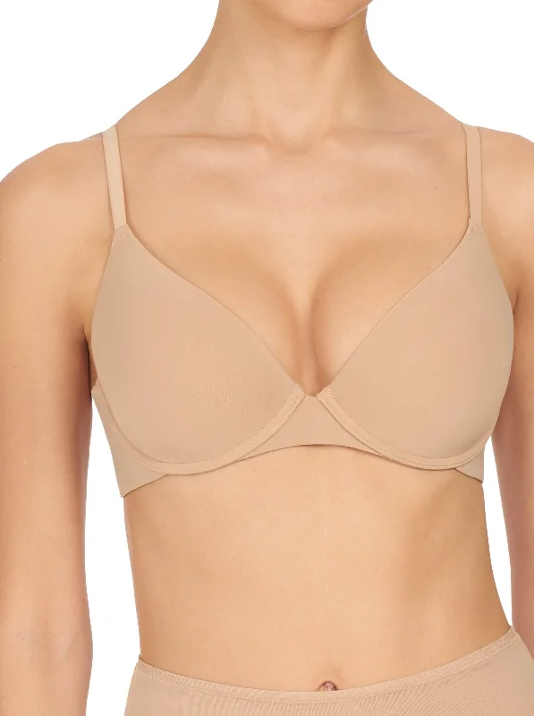 Women’s bold stripe hipster-Natori: Minimal Convertible Push-Up Bra - Cafe