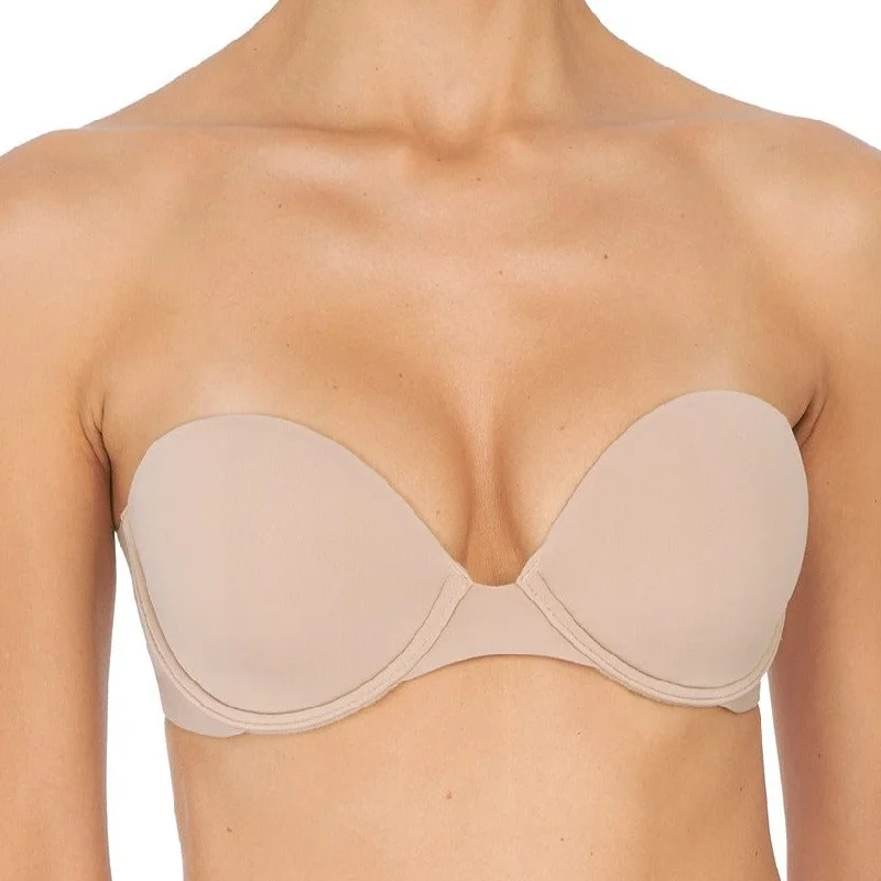 Women’s lightweight satin briefs-Natori: Minimal Strapless Contour Bra - Cafe