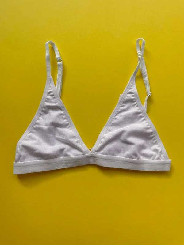 Women’s cozy bamboo underwear-Non Private: Triangle Bra - White