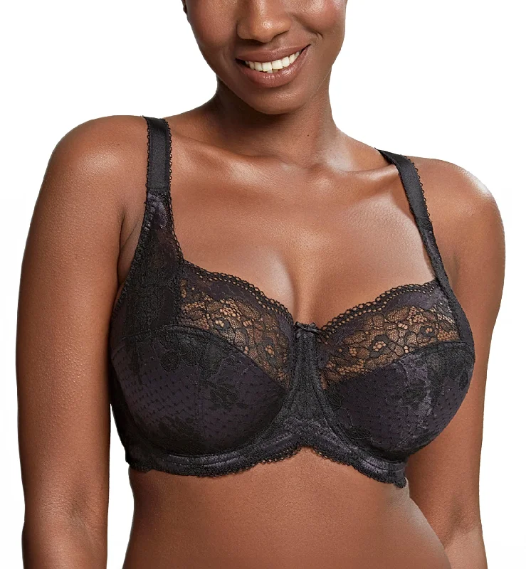 Women’s moisture-wicking underwear-Panache Clara Full Cup Underwire Bra (7255) - Charcoal/Black