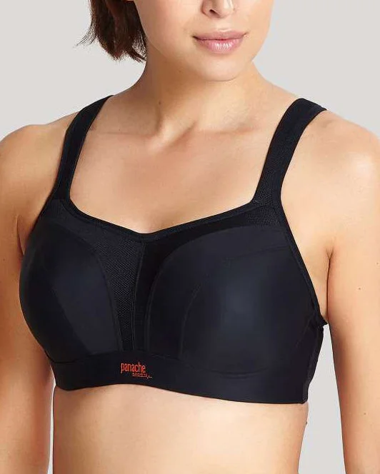 Women’s breathable microfiber thong-Panache Core Wired Sports Bra - 5021 - Black