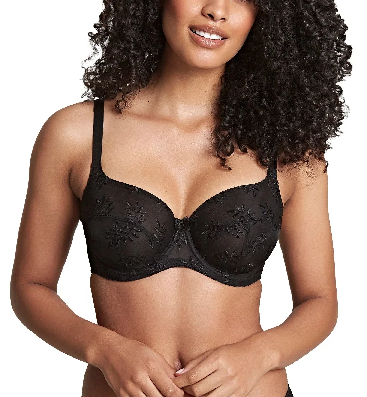 Women’s silky lace-trim thong-Panache Tango II Balcony Underwire Bra (3251) - Black