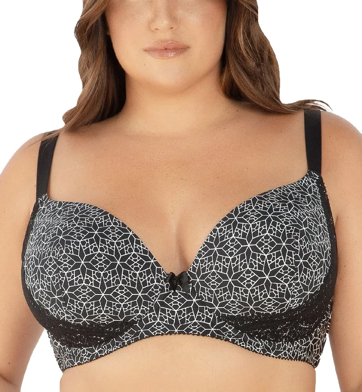 Women’s invisible cotton thong-Parfait Casey Molded Plunge Underwire Bra (28013) - Black Mosaic