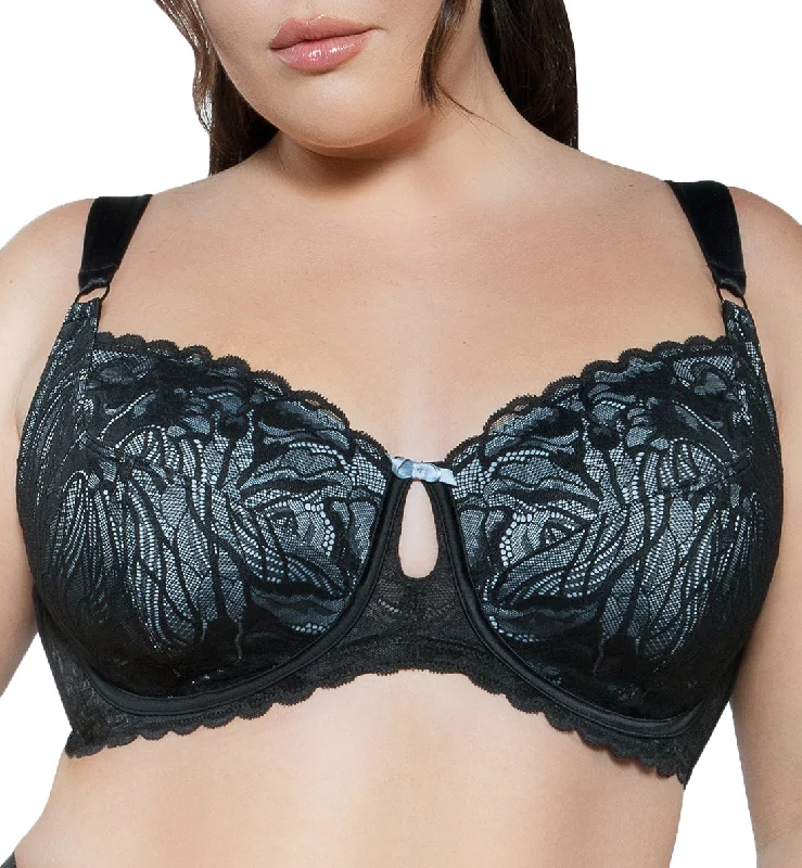 Women’s silky lace-trim thong-Parfait Charlotte Lace Unlined Underwire Bra (6922) - Black Onyx