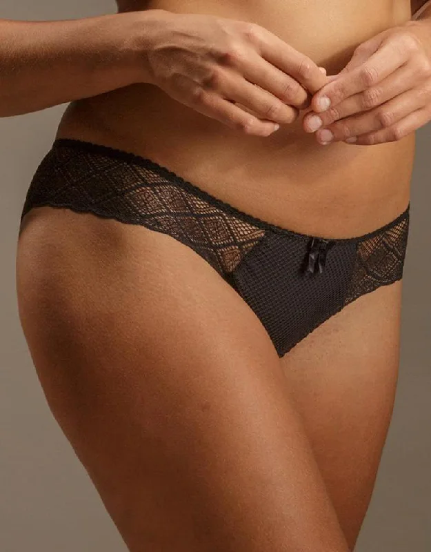 Women’s organic cotton thong-Pour Moi Electra Brief Black