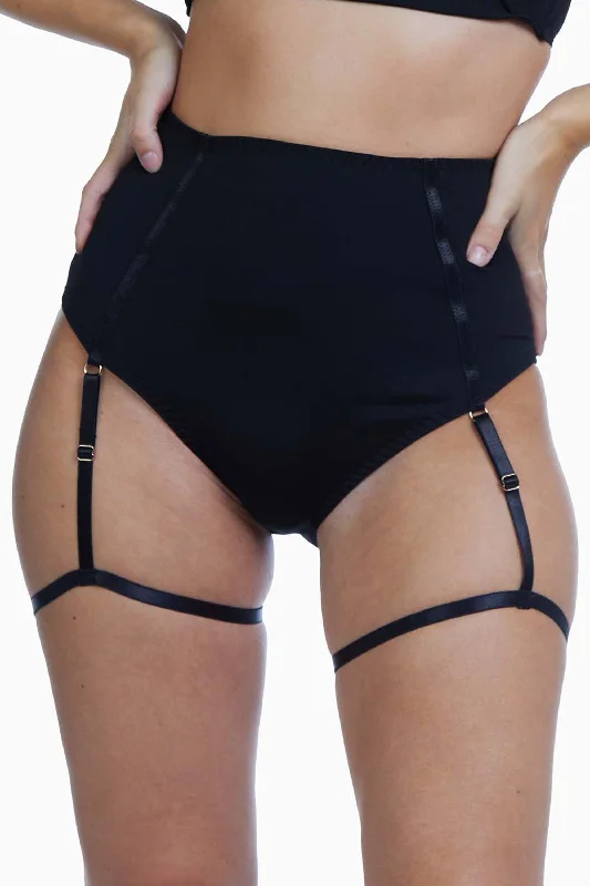 Women’s seamless shaping underwear-Regalia Santana Microfibre Suspender High Waist Brief