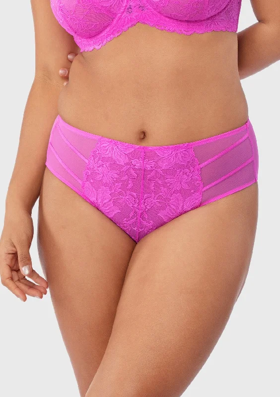 Women’s organic cotton boyshorts-Pretty In Petals High-Rise Barbie Pink Lace Brief Underwear