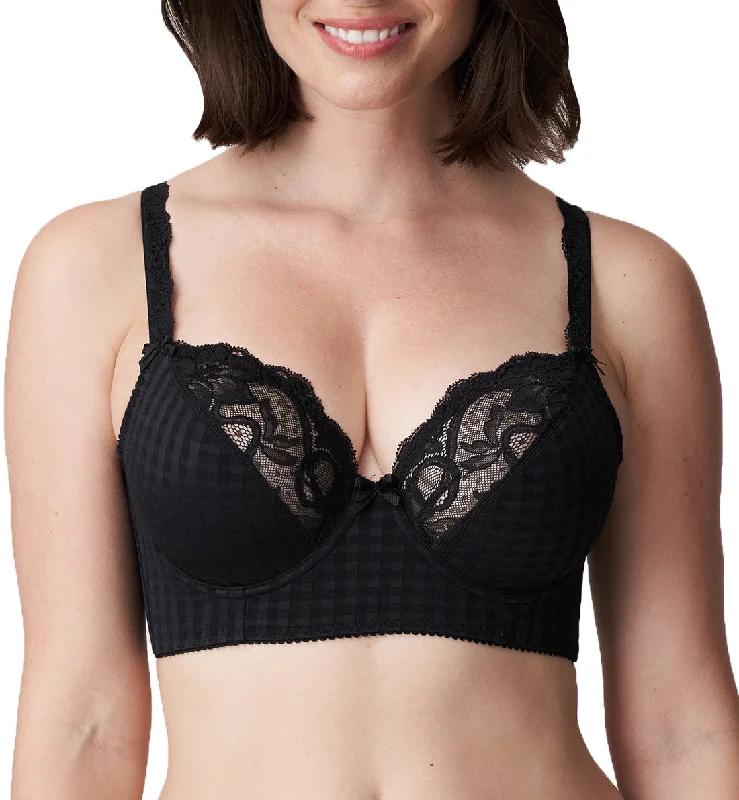 Women’s supportive seamless briefs-PrimaDonna Madison Plunge Longline Underwire Bra (0262126) - Black