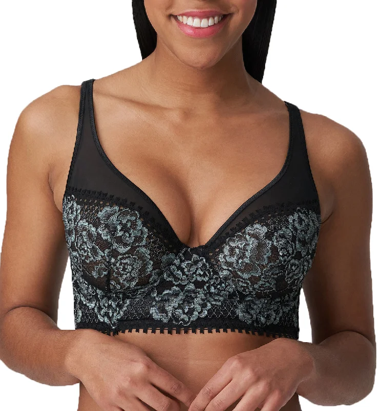 Women’s invisible cotton thong-PrimaDonna Twist Rose Sauvage Triangle Underwire Bra (0142086) - Black