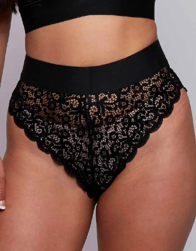 Women’s lace-edged hipster-Rougette By Tutti Rouge Hallie Brazilian Brief Black