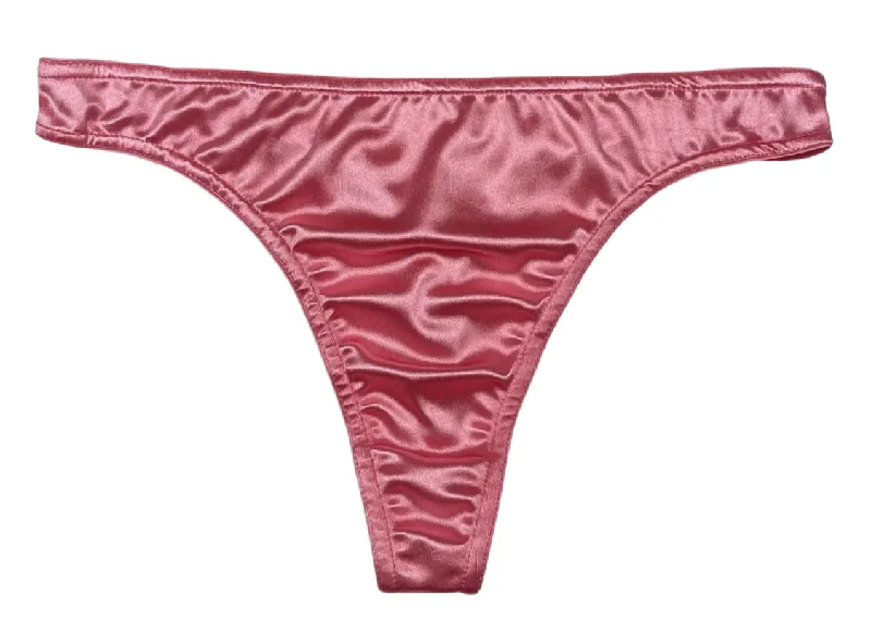 Women’s embroidered lace panties-Satin Thong