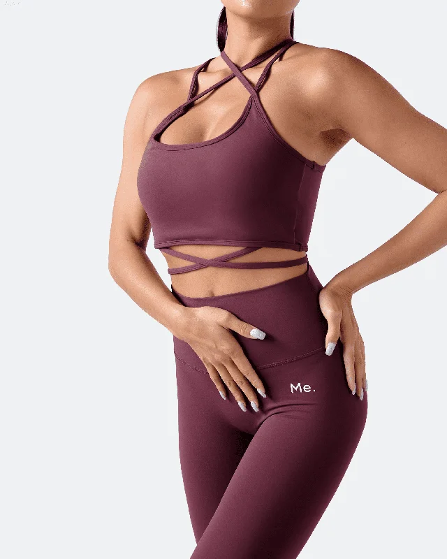 Women’s seamless shaping underwear-Burgundy Strappy Front Top