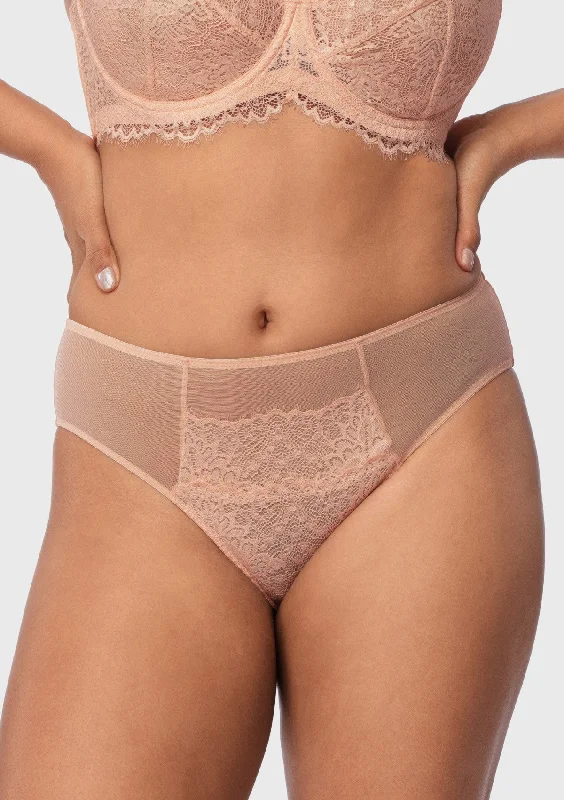 Women’s trendy striped briefs-Sunflower High-Rise Rosy Blush Lace Brief Underwear