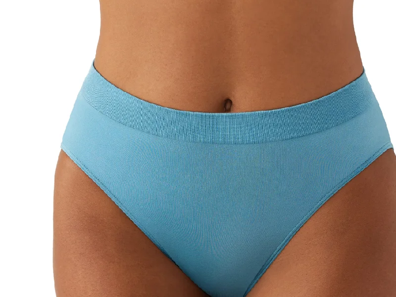 Women’s scalloped-edge briefs-Wacoal B-Smooth Seamless Hi-Cut Brief - Adriatic Blue(477)