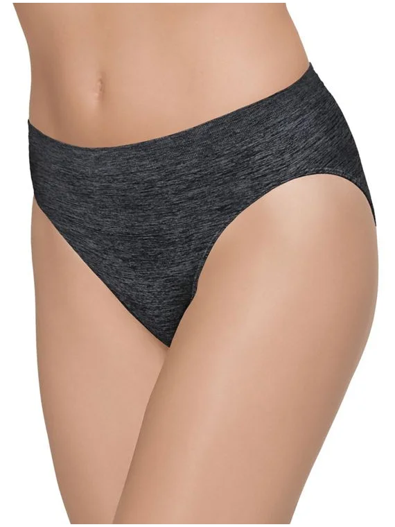 Women’s comfy modal hipster-Wacoal B-Smooth Seamless Hi-Cut Brief - Charcoal Heather