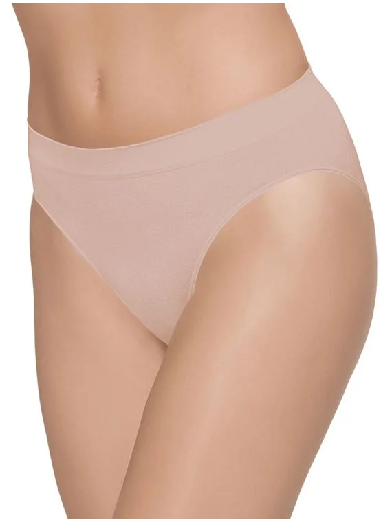 Women’s low-rise lace panties-Wacoal B-Smooth Seamless Hi-Cut Brief - Rose Dust