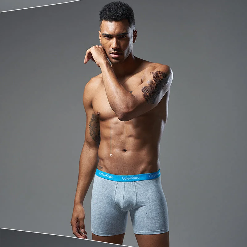 Men’s low-rise performance trunks-3Pcs Men's Sports Cotton Soft Solid Color Boxer Briefs