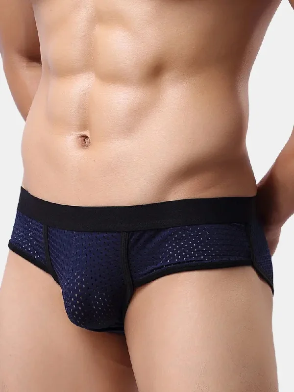 Men’s durable bamboo briefs-4 Pack Mesh Breathable Supportive Pouch Briefs