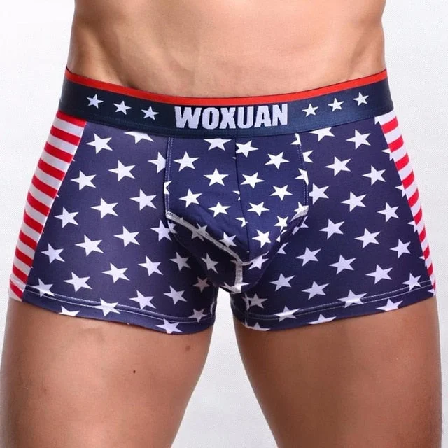 Men’s durable mesh trunks-Men's American Flag Boxer Brief