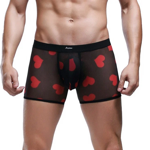 Men’s durable microfiber trunks-Arigreben Pocket Full of Hearts Boxer Brief