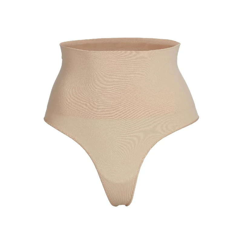 Women’s silky cheeky thong-CORE CONTROL THONG | CLAY