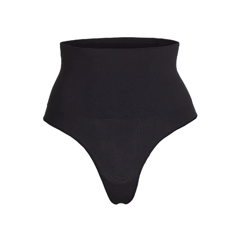 Women’s smooth microfiber bikini-CORE CONTROL THONG | ONYX