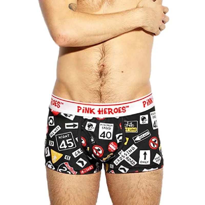 Men’s lightweight cotton briefs-Pink Hero Fun Print Boxer Briefs