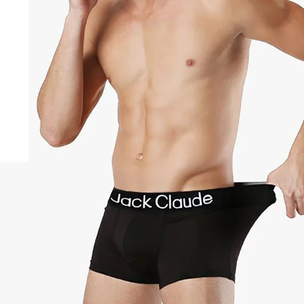 Men’s trendy checkered boxers-Jack Claude Men's Boxer Solid Color Boxer Brief