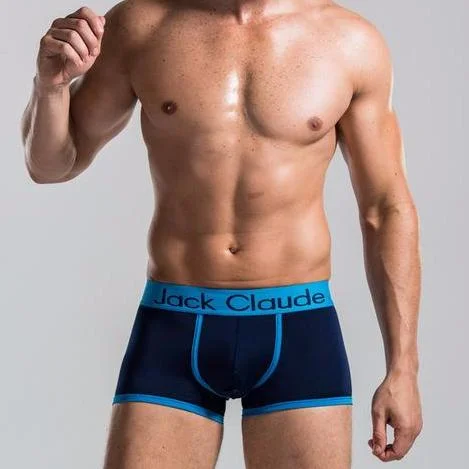 Men’s comfy jersey trunks-Jack Claude Men's Boxer Solid Color Boxer Brief w/ Contrast Seams