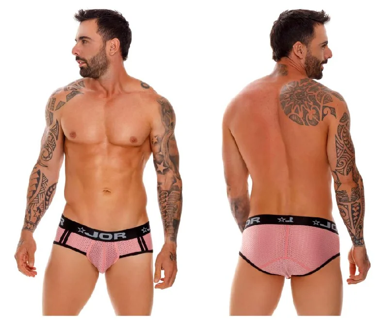 Men’s smooth mesh boxer briefs-JOR 1635 Electro Briefs Color Pink