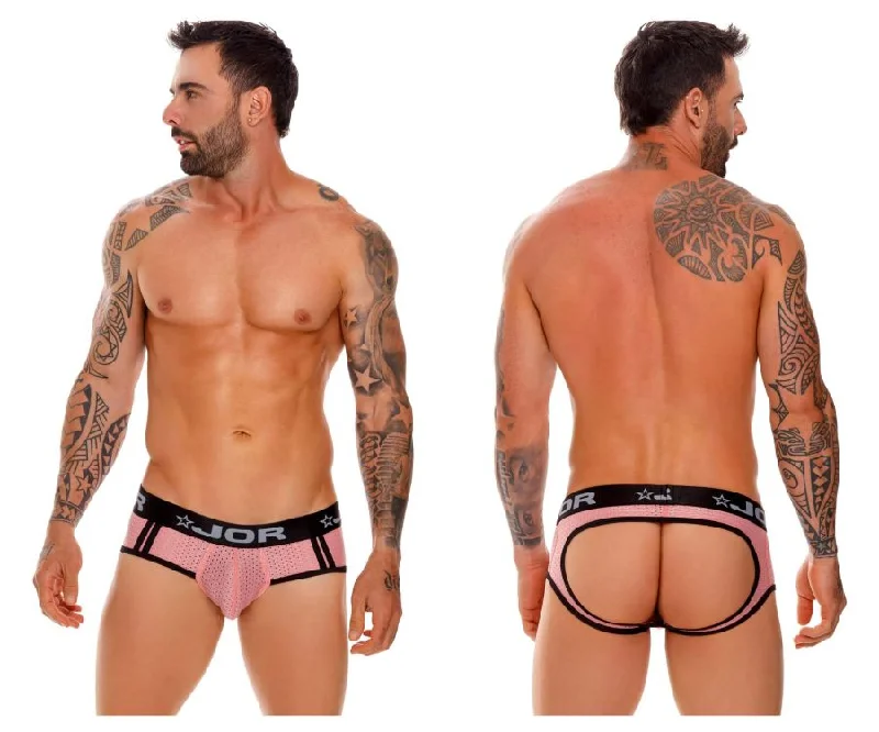 Men’s breathable cotton briefs-JOR 1636 Electro Jockstrap Color Pink