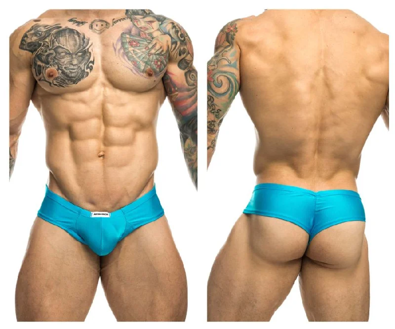 Men’s supportive bamboo briefs-JUSTIN+SIMON XSJ22 Cheek Briefs Color Turquoise