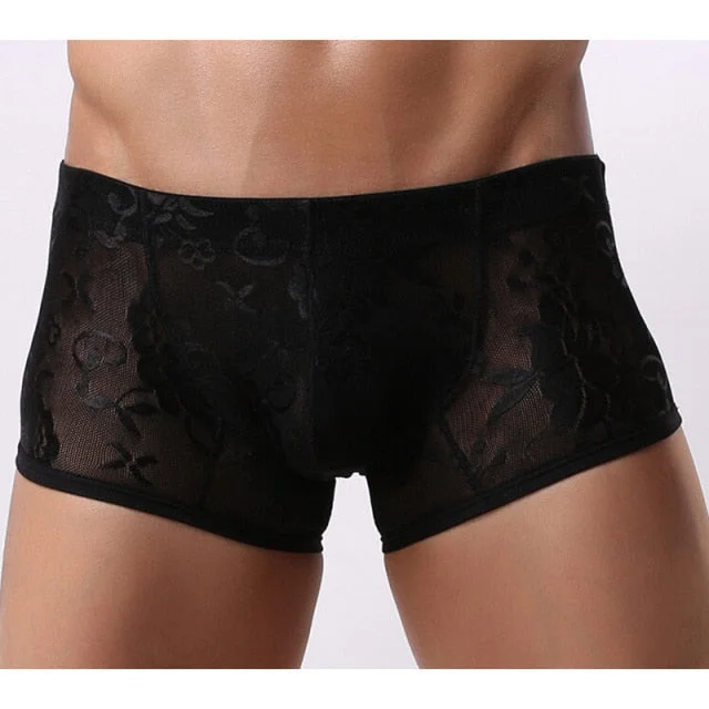 Men’s trendy graphic boxers-Men's Lace Boxer Brief