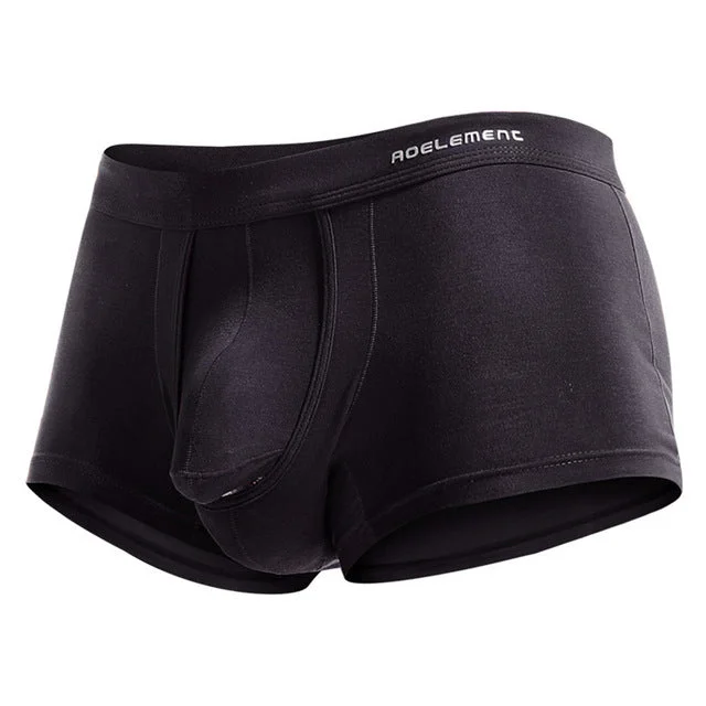 Men’s organic cotton briefs-Men's Aoelement Dual Pouch Boxer Brief