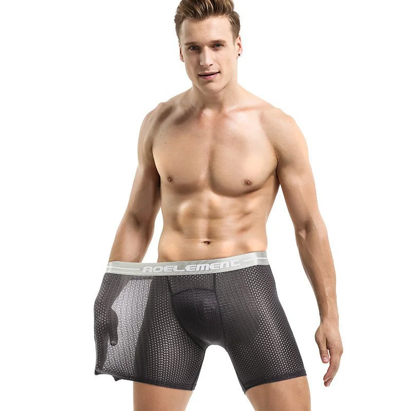 Men’s durable jersey boxers-Men's Athletic Mesh Breathable Underwear