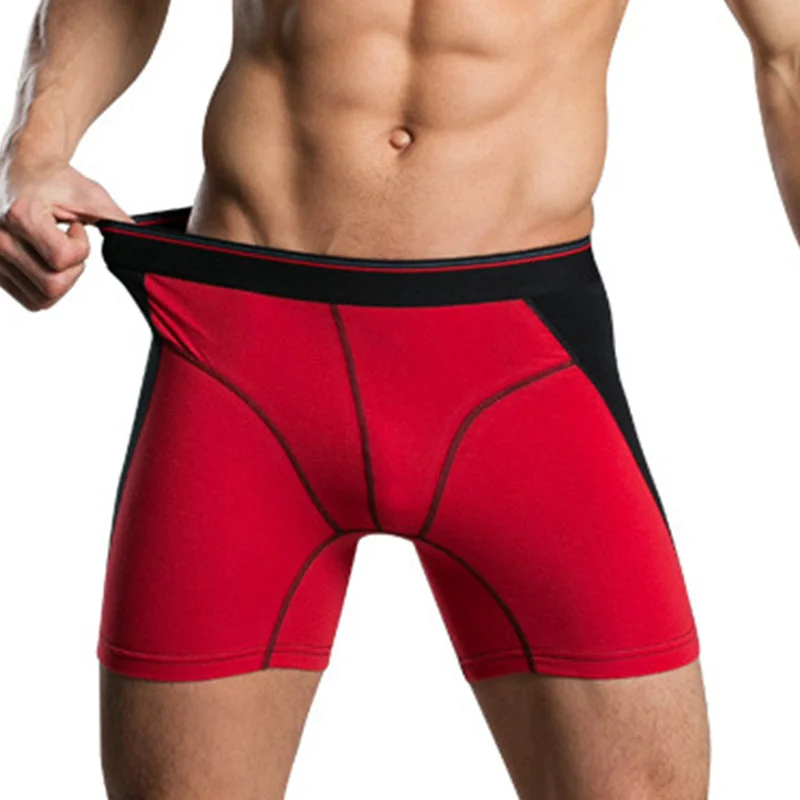 Men’s anti-slip mesh boxers-Men's Cotton Athletic Running Boxer Briefs