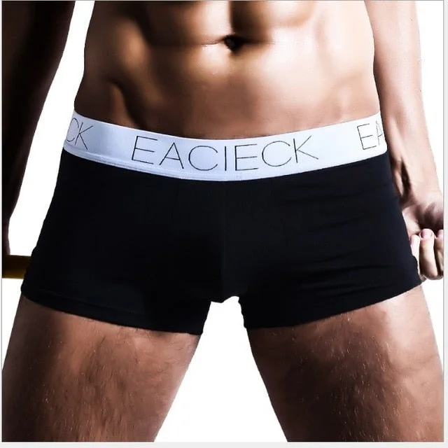 Men’s trendy solid briefs-Men's Eacieck Designer Cotton Boxer Briefs