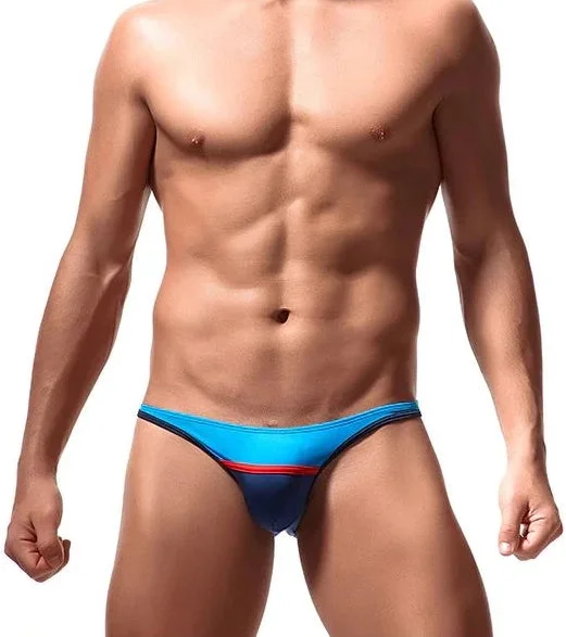 Men’s organic bamboo trunks-Men's Tri-Stripe Bikini Brief