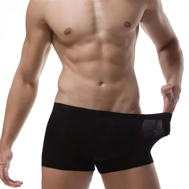 Men’s low-rise microfiber boxers-Men's Ultra Soft Solid Color Boxer Brief