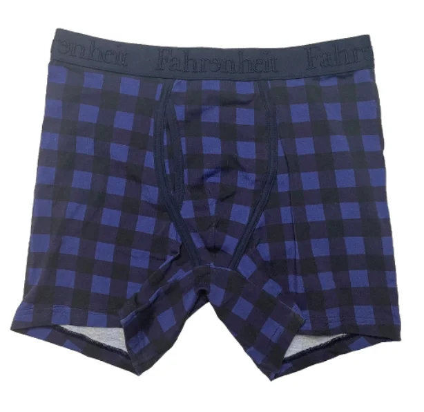 Men’s anti-slip cotton trunks-Newman Boxer Brief/ Blue Buffalo Check