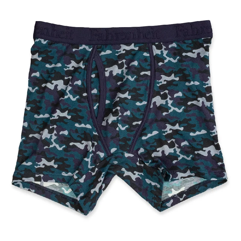 Men’s soft stretch boxer briefs-Newman Boxer Brief | Blue Camouflage