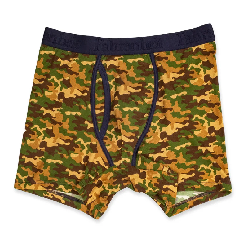 Men’s low-rise seamless briefs-Newman Boxer Brief | Green Camouflage