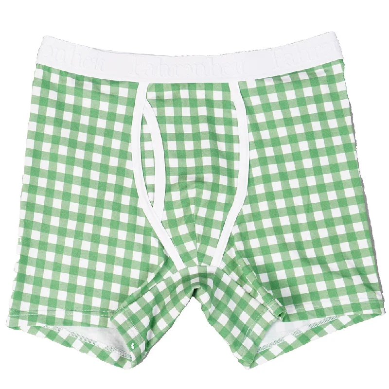 Men’s comfy stretch briefs-Newman Boxer Brief | Green Gingham