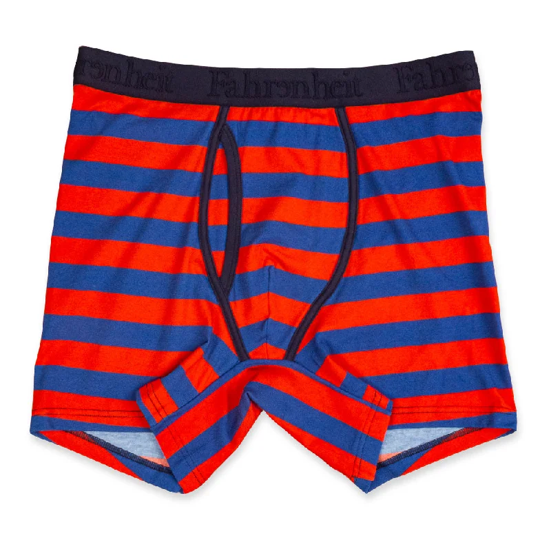 Men’s seamless trunks-Newman Boxer Brief | Rugby Stripe Blue/Red