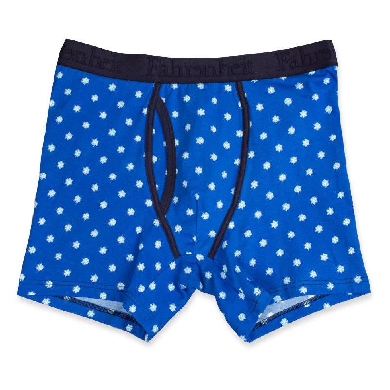 Men’s stretchy microfiber boxers-Newman Boxer Brief | Snowflake Blue/White